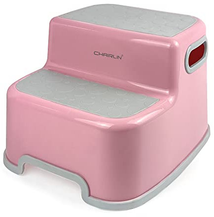 Chairlin Sgabello bambini, Sgabello a due gradini per bambini, Gradino bambini, Scaletta Bambini in Bagno, Sedile per Addestramento per WC, Antiscivolo con 2 Scalini