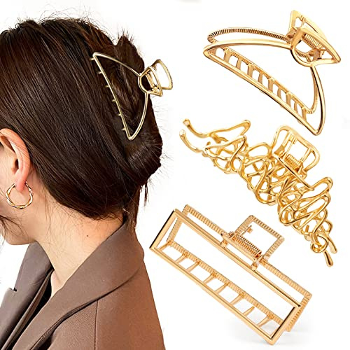 Mehayi 3er-Pack Haarklammern für dickes, schweres Haar, große rutschfeste Haarspangen-Klauenklemme, starker Halt, Krallenspangen für langes Haar, modisches Haarstyling-Zubehör für Frauen und Mädchen