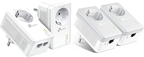 TP-Link TL-PA7027P KIT Powerline Netzwerkadapter weiß & Powerline Adapter Set TL-PA4010P KIT(600Mbit/s, mit Steckdose, Fast-Ethernet-LAN)