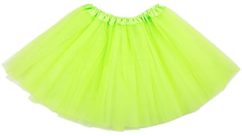 FUREINSTORE Jupe tutu pour filles, jupe de ballet élastique à 3 couches pour fille Taille unique 30 cm de long, vert, tailleÚnica