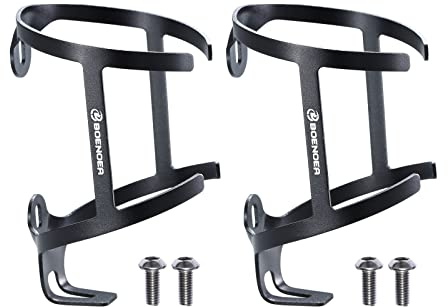 Bynccea Flaschenhalter Fahrrad Schwarz Aluminium, Flaschenhalter für Fahrräder mit Sicheres Rückhaltesystem Fahrrad-Wasserflaschenhalter Schnellverschluss mit Montageschrauben Passend für MTB