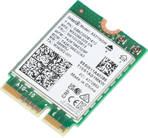 WiFi 6E Adapter for Intel AX211 | Tri-Band, Up to 2.4 Gbps | CNVio2 M.2 | Bluetooth 5.3 Support | Requires Intel 11th Gen and Above CPUs, Windows 10/11, Linux | AX211NGW