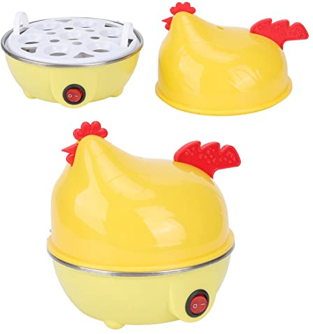 Luqeeg Rapid Egg Cooker, 7 Egg Capacity Electric Egg Cooker, Multifunction Chicken Shape Rapid Egg Boiler for Hard Boiled Eggs, Poached Eggs with Auto Shut Off Feature