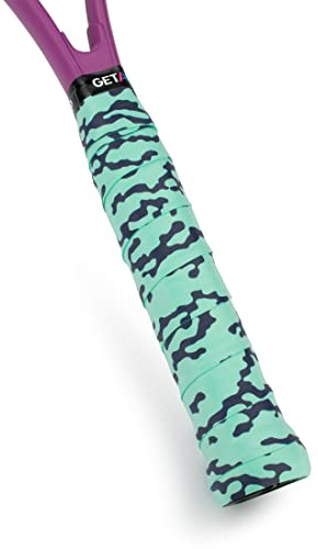 GET A GRIP - Custom Tennis Racket Grip Tape - Anti-Slip/Quick-Drying Tennis Overgrips - Precut Badminton Racket Grip with Finishing Tape - Squash Racket Grip Tapes
