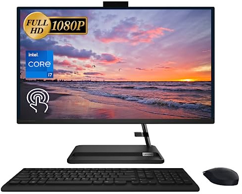 Lenovo 2023 - IdeaCentre 3 Premium Computer All-in-One, display touch FHD da 27 pollici, Intel Core i7-13620H, 32 GB di RAM, SSD da 1 TB, webcam, HDMI, mouse e tastiera wireless,