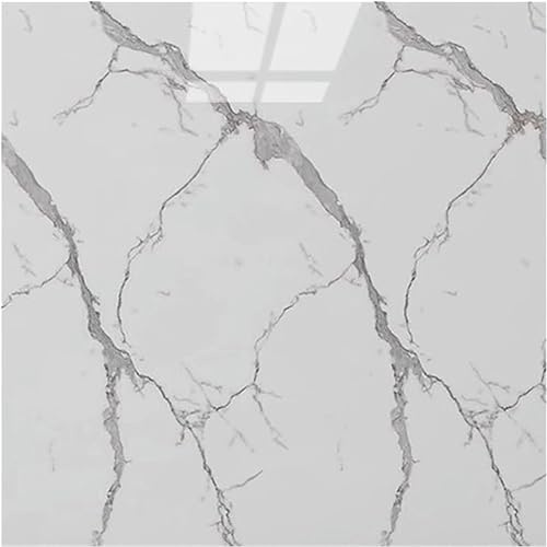 Fliesenaufkleber, 22 Stück Marmoreffekt Fliesen Selbstklebend, 30 X 30 cm PET Bodenbelag Selbstklebend, für Küche, Badezimmer, Schlafzimmer, Wohnzimmer (Elfenbeinweiß)