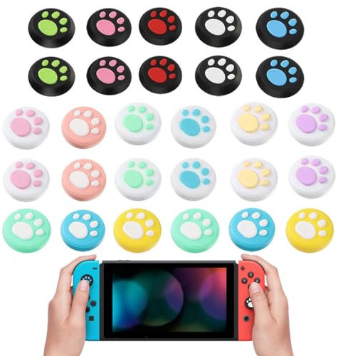 NHPY 28 Pièces Joystick en Silicone,Joystick Switch, Protection Manette Switch,Capuchon de Joystick,Contrôleur Analogique en Silicone,Housse de Joystick en Silicone Souple
