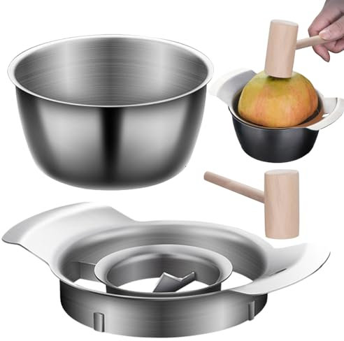 Granatapfelschäler Entkerner Granatapfel-Schälwerkzeug Granatapfel Entkerner/Entsafter Granatapfelentkerner aus Edelstahl Granatapfelschäler mit Schale und Holzhammer für die Küche