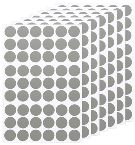 sourcing map 7 Sheets/378PCS Self Adhesive Screw Hole Stickers, 2.1cm/0.83 PVC Screw Hole Covers Hole Stickers for Furniture Wood Cabinet Wall Desk Table Bookcase, Silver grey