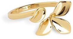 SINGULARU - Ring Zinnia - Justerbar Ring - Mässing med 18 k guldfinish i Blomform - En storlek (20 x 14 mm) - Smycken för Kvinnor, One Size, Knivar, Ingen ädelsten