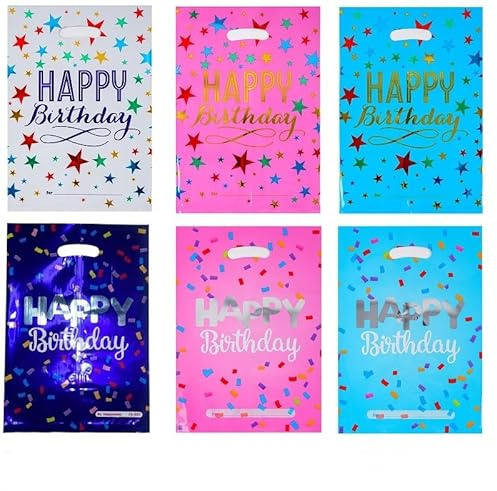 Geschenktüten,Geburtstagsthema Süßigkeitenbeutel 60 PCS Wiederverwendbar Party Treat Taschen für Weihnachten, Geburtstag, Party