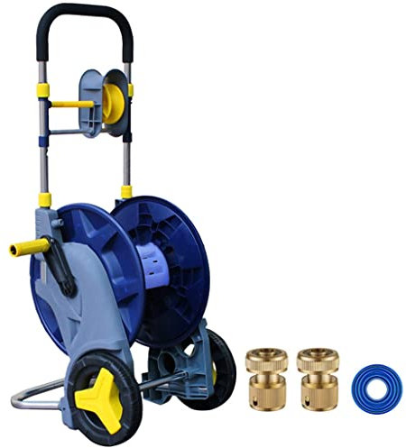 Carrello per avvolgitubo dell'acqua resistente con ruote, avvolgitubo da giardino rimovibile, carrello porta tubo dell'acqua per set di irrigazione del cortile, risparmia spazio, carrello per tubi