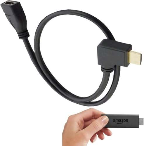 Mr.Gadget's Solutions Cable alargador HDMI macho a hembra de 90 grados para TV HDMI de 1 metro para Amazon Fire Stick