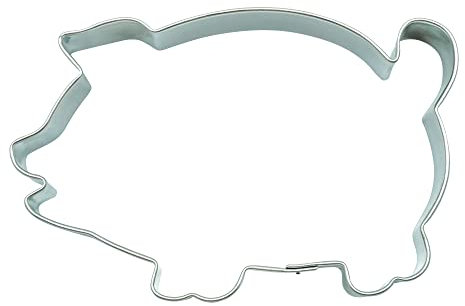 BekkiB - Ausstecher Schwein - ca. 8 x 5 cm - Spülmaschinengeeignete Schweinchen-Ausstechform aus Edelstahl - Zum Backen von Plätzchen - 7764