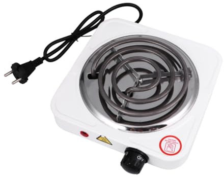 MAGICLULU Estufa Eléctrica Portátil De 1000w Control De Temperatura Horno Eléctrico De Bobina Material Seguro Para Camping y Viajes Estufa De Café Individual