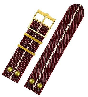 honyeuk Nylon-Gewebearmband Für Omega Seamaster 300 Canvas-Armband, 20 Mm, 22 Mm, Nieten-Armbänder(A23 gold buckle,20mm)