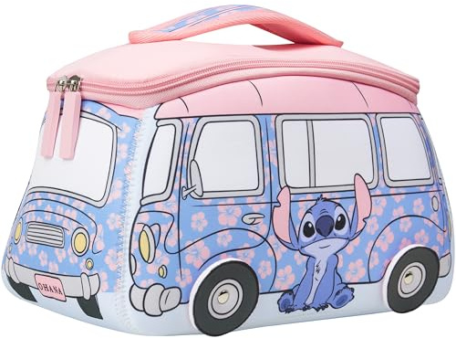 Get Trend Disney Stitch Bolsa Aseo con 2 Compartimentos, Neceser de Viaje Mujer y Chica Adolescente para Viaje, Maquillaje, Regalo Original (Azul Stitch)
