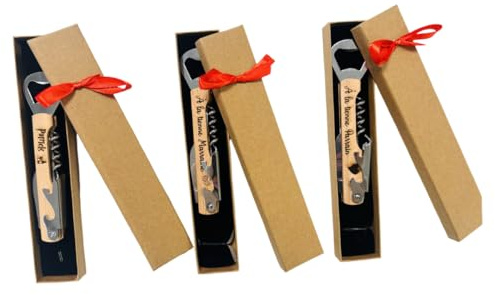 décapsuleur en bois personnalisable-ouvre bouteille personnaisé-cadeau anniversaire mariage témoin EVJF EVG cadeau parrain-gravure laser-texte et symbole au choix-avec boîte cadeau