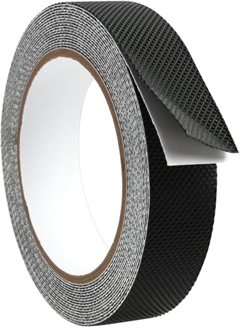 teashow Ruban adhésif antidérapant en caoutchouc - 2,5 cm x 5 m - Très résistant, imperméable et résistant à la chaleur - Pour outils, escaliers, projets de bricolage (carreaux noirs)