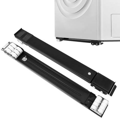 UKCOCO Adjustable Washing Machine Riser with Locking Universal Wheels Heavy-Duty Appliance Roller Base Stand for Washer Dryer Refrigerator 18-28 Inch Extendable