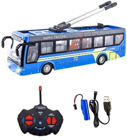 MOUNTTU Jouet de Bus Scolaire, Jouet de Bus télécommandable, Voitures tirage Rechargeables avec Batterie et câble, Jouets pour garçons, Filles