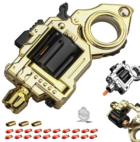 GLHYUOP Metall-Stressabbau-Spielzeugpistole,Legierung Anti Stress Spielzeug Startbar Soft Bullet Guns Toy 6 SpielmöGlichkeiten +20 Soft Bullet,Tragbares EDC