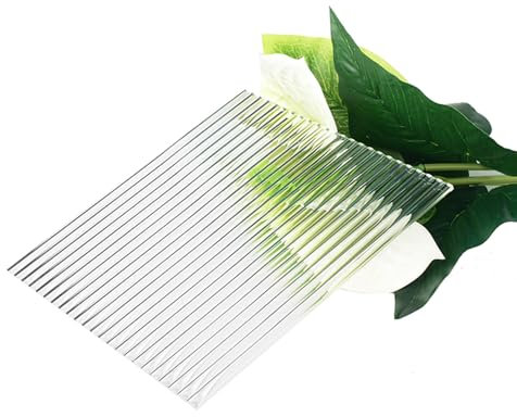 DUBTEDHOU Blocco espositivo Quadrato in Acrilico, Lastra acrilica Quadrata Trasparente da 10 mm di Spessore con Diverse Texture e Diverse Dimensioni(Wide Stripe,400x400mm)