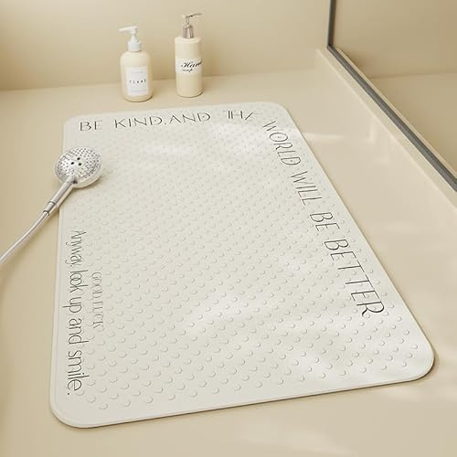 Antideslizante Bañera 40X70Cm Beige Alfombra Baño Ducha con Ventosas,para Bañera Infantil,Lavables A Máquina Suave Alfombra De Baño