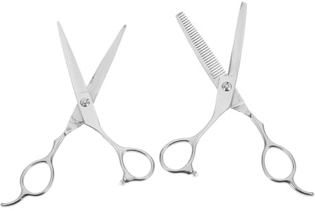 CLISPEED Ciseaux De Salon De Coiffure Lefty En Acier Inoxydable 2 Pièces 6 Pouces Ciseaux Plats Et Pour Gauchers Usage Professionnel Et Domestique