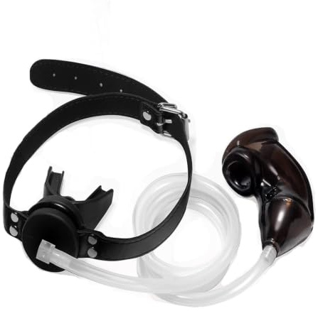 TRQOYTU BDSM Silicone Urinoir Gag SM Bouche Plug Gag Avec Entonnoir Pisse Gay Sex Gag Harnais Gag Bondage Contraintes Dilatateur Esclave Bondage Sex Toy Pour Femmes Hommes Couples