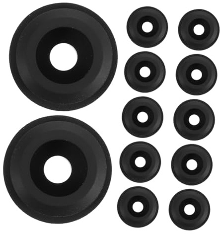 BIUDECO 12pcs Rv Stove Accessories Grommets for Trailer Stovetop Grate Furnace Grommet Cooktop Burner Grate Pad Cooktop Parts Replacement Rv Part Black Rubber