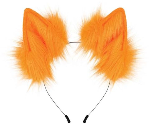 Oberarm Band Handgemachtes Faux Wolf Ohren Stirnband Cosplay Party Kostüm Zubehör Griffband Squashschläger (OR2, One Size)