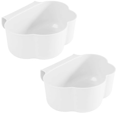 Woobroo 2 Stück Weiße Hängende Organizer – Küchenabfalleimer & Wickeltisch Organizer mit Karabiner, 23x18x9 cm PP-Kunststoff Abfallbehälter für Schranktüren, Küche, Bad, Ankleidebereich