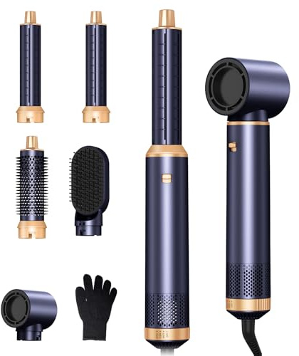 Mogawave Hair Styler Airbrush Pro 5 in 1, 1000w Air Styler | Hair Dryer Multi Styler with Air Curler,Blow Dryer Brush, Hair Styling Tool for Curling, Volumizing,Smoothing