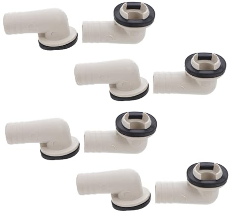 Lurrose 8pcs Air Conditioner Drain Hose Connector Bend Nozzle for Ac Drain Pipe Extension Leakproof Seal for Mini-split and Window Units