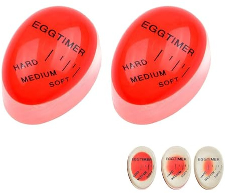 Yuannee Egg Timer,2 PCS Reusable Egg Timers for Boiling Eggs Versatile Easy to Read Color Changing Indicator Soft Medium and Hard Boiled Eggs For Boiling Eggs Breakfast Gift And Home Use
