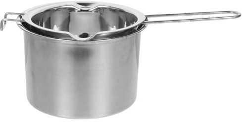 OKUMEYR Juego de Olla para Derretir Cera y Chocolate de Acero Inoxidable 600ml con Baño María de 16cm, Olla Doble con Picos Vertedores para Cocina y Fabricación de Velas