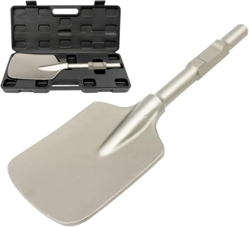 Scalpello largo per argilla, scalpello in acciaio cromato 40Cr per martello di demolizione 65A, 440 x 135 mm, per rimuovere calcestruzzo, muratura, terreno, con scatola
