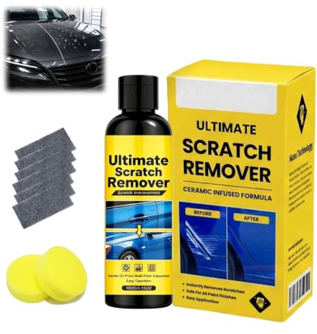 Removedor de Rayas, Quita Arañazos Coche 100 g, Pulimento para Arañazos Leves y Marcas de Roce, Crema de Pulido para Pintura, Puertas, Manetas y Parachoques