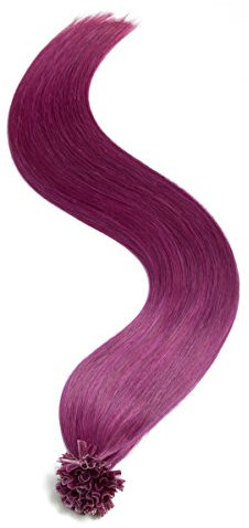 Violette Keratin Bonding Extensions 100% Remy Echthaar Human Hair - 100x 1g 45cm Glatte Strähnen - Lange Haare mit Keratin Bondings U-Tip Haarverlängerung Haarverdichtung-Farbe:Violet