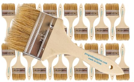 Pro Grade - Chip Paint Brushes - 24 Ea 3 Inch Chip Paint Brush Light Brown