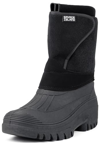Savage Island Thermal Lined Insulated Snow Rain Muck Waterproof Boots Black