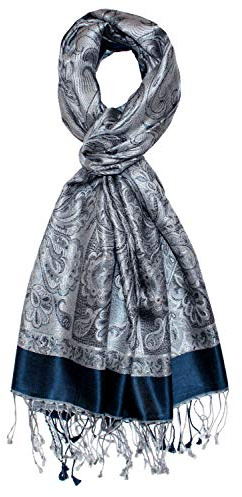 Lorenzo Cana Luxus Herrenschal Schal Schaltuch jacquard gewebt 100% Seide Paisley Muster Seidenschal Seidentuch Männerschal mehrfarbig 70 x 190 cm