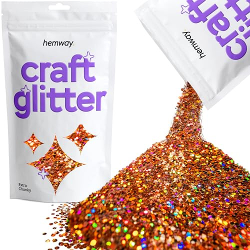 Hemway Bronze Holographic Craft Glitter 100g 3,5 Unzen Extra-Chunky 1/24 0,040 1MM für Kunsthandwerk Tumblers Papier Glasdekorationen Verschönern