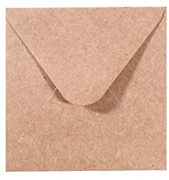 Vaessen Creative Florence Briefumschläge Quadratisch Klein Kraft Braun, 25 Stück, für Geburtstagskarten, passende Faltkarten erhältlich