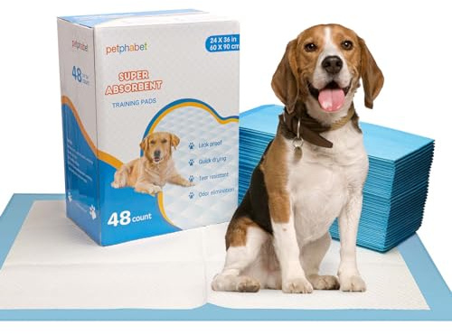 petphabet XXL Puppy pads 60x90cm Welpenunterlagen Trainingsunterlagen Puppy Training Pads Welpentoilett Ultra saugfähig inkontinenzunterlage für Welpen Hund Puppy Training Pads 52 stück