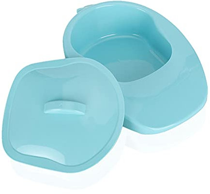 Wytino Cuvette de lit, Bassin de ménage Portable avec Couvercle pour Femmes Hommes Personnes âgées Femme mâle Maison pan de lit (Bleu)