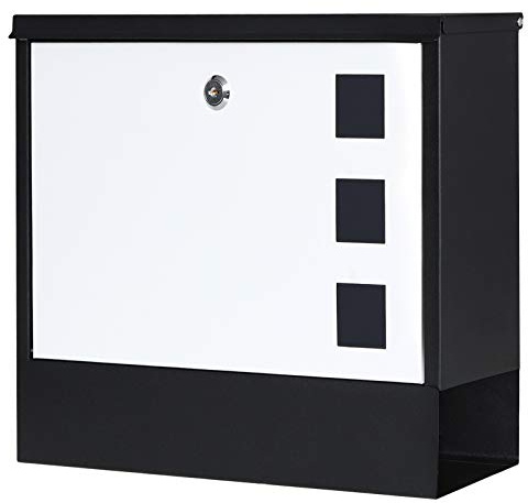 Wall Mounted Letterboxes with Rust-Proof Cover, Parrency Outdoor Key Locking Post Box, 13 x 14 2/5 x 4 1/5, White