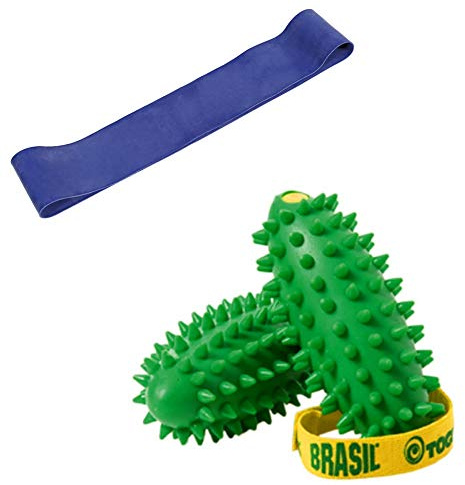 Togu Brasil 2er Set Handtrainer, im Set mit Theragym Loop Miniband stark, blau