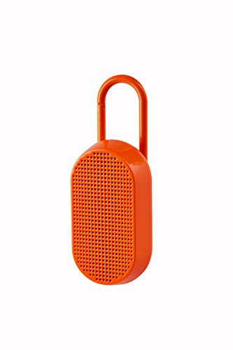 Lexon MINO T Portable Bluetooth Speaker for outdoor use, Water Resistant IPX4 and rechargeable - Flourescent Orange
